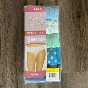 NWT Five Pair Women’s Size 6 Pink Laundry Hipster Panties